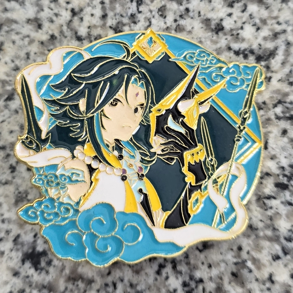 New Genshin Impact Xiao Anemo Yaksha Anime Character Metal Brooch Pin